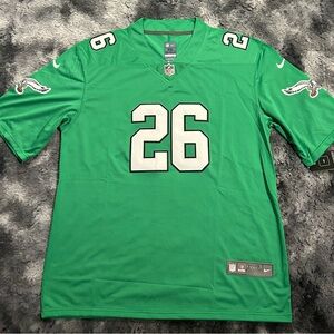 Philadelphia Eagles Saquon Barkley Kelly Green Throwback Jersey Size Large